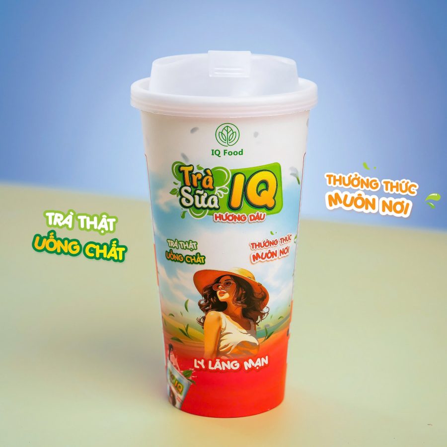 Ly Trà Sữa IQ FOOD - Hương Dâu