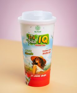 Ly trà sữa IQ FOOD hương dâu